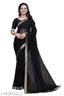 Plain Black Georgette Saree With Georgette Blouse