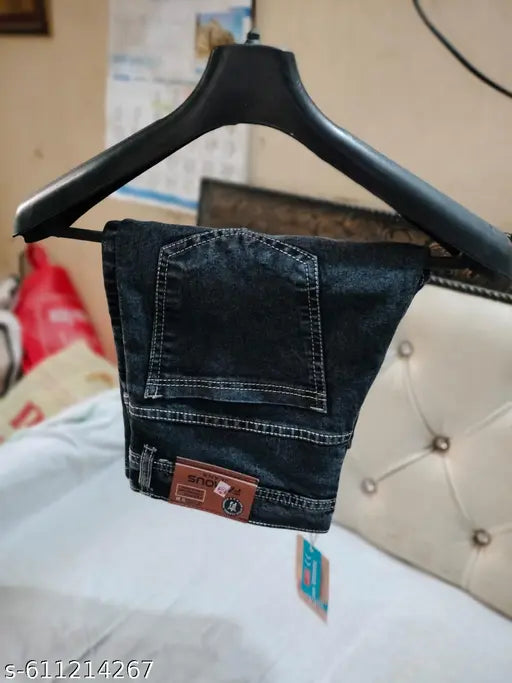 Gray jeans stylish stretching