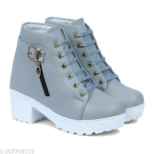 Meesho New Trendy Stylish Girl's Comfortable ,Lightweight, Fashionble ,Now Look ,Outdoor ,Ankle Length ,High heel, Walking, Chunky Boot ,Shoe For Women /Girl's/Ladies Boots For Women/Girl's Boots For Women.