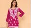 Rani Cotton Chikankari Flared Kurta in Rayon