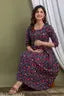 Fashionable women cotton floral printed kurt\gown | Midi Maternity Dress/Feeding Dress/Pregnancy Dress/A-Line Western Dress with Zippers for Nursing Pre and Post Pregnancy - Floral Print/Feeding Kurti/Kurta