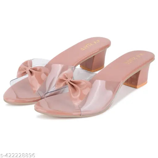 Transparent Block Heels Sandals For Women,Casual Heels College Girl