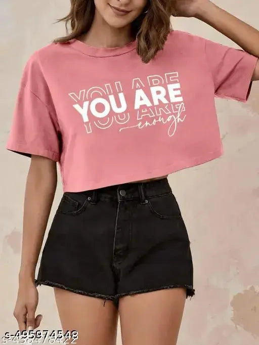 Women's Crop Top Tshirt Stylish T-Shirt Tee Shirt