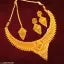 SDR Golden Necklace With Earrings And Maangtika Jewellery Set