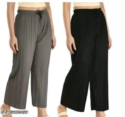 Women Wrinkle Crush Palazzo PLAZZO Pack of 2