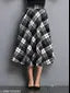 Zelzis Flared Black Check Cotton Skirt for Daily and Office Use
