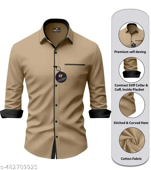 Men Regular Fit Solid Men Shirt