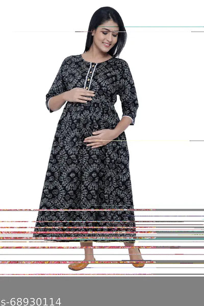 Maternity and feeding Kurti with Hidden zippers and baby bump.