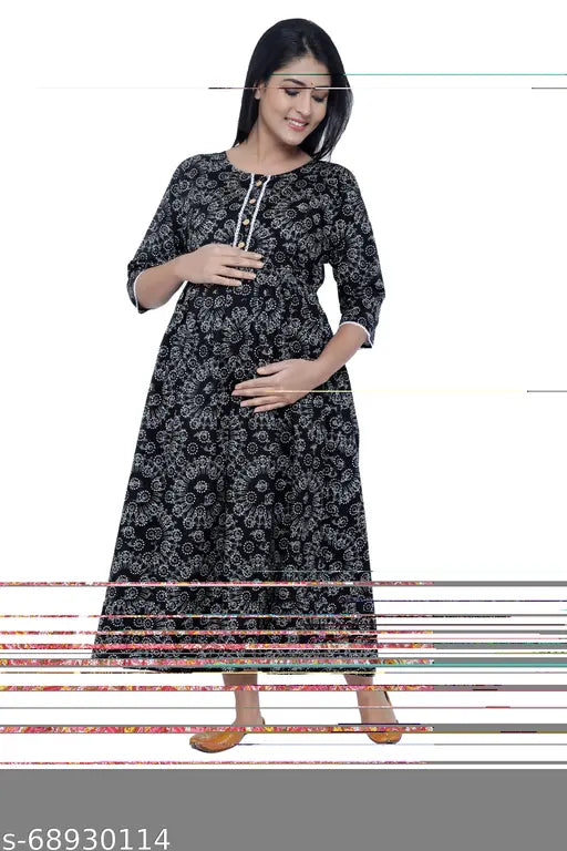 Maternity and feeding Kurti with Hidden zippers and baby bump.