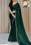 New design fancy saree with Hand work party wear & fastive wear saree With hot fix Blouse
