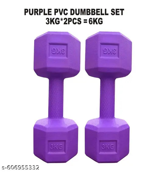 3KG PAIR PVC DUMBBELL SET PURPLE