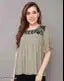 Gurmeet Fashion Grey Rayon Embroidered Tunic/Top For Women's