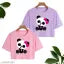 Shrishti Fashion New Cutest Panda Printed Crop Top Round Neck Half Sleeves Top For Girls (Pack Of 2)