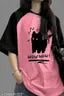 WOMEN OVERSIZE T-SHIRT BLACK-FIRST I NEED white