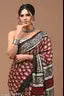 NEW PURE COTTON MULMUL HAND BLOCK PRINTED SAREE WITH BLOUSE