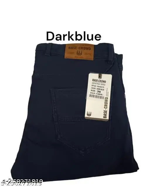 Men Denim Dark Blue Jeans