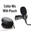Mini lavalier Lapel Tie Clip-on Jack Condenser Collar Microphone, Portable Collar Clip Mic with Mini Zip Round Storage Bag Pouch Case.