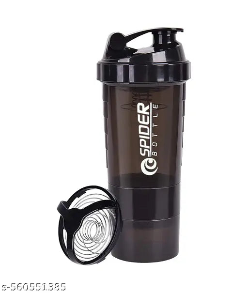 RB Shaker Water Bottle for Protein Mixes, Pre Workout Sport Water Bottle Blender with Powder Containers Kit ( Black )