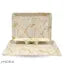 Ariya Textile Rectangle Melamine Serving Tray White and Gold (603- Medium, Small | Pack of 2) Easy-to-Clean, Reusable Platter for Dishes, Drinks, Home, Office, Hotel, Motel, Bar, Restaurant, Parties, Catering Events