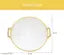 Round Serving Tray with Golden Handles and Golden Rim Border, Decorative Plastic Serving Tray for Living Room, Bathroom, Kitchen | Tray Decor for Party, Coffee Table