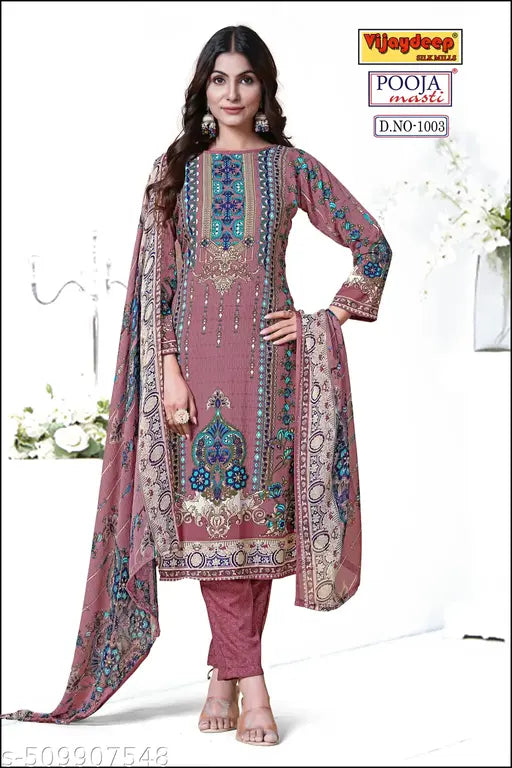 Vijaydeep Silk Mills Woman Printed Unstitched layon creap Salwar Suit Material