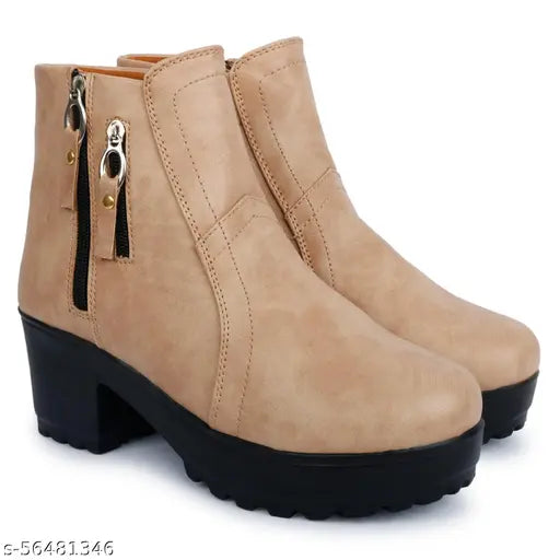 Stylish casual partywear women ankle length heeled boots