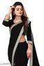 Plain Black Georgette Saree With Georgette Blouse