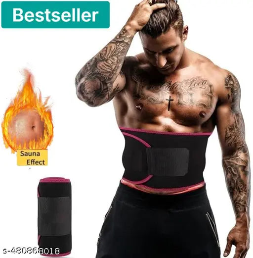 Weight lose belt fat lose belt pet kam karne ki belt patla hone ka belt sweat slim belt hot belt yoga belt ,exercise belt tummy trimmer belt for both men & women (Free size,Pack of 1 )