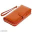Stealodeal Zipper Wallet Large Capacity PU Leather Clutch Women's Wristlet (Orange)
