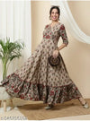 Mannat Fashion Printed Rayon Anarkali Gown