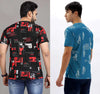 Abstract Printed Men's Multicolor T-Shirt (Pack of 2)