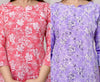 Elegant Women's Pink & Purple Floral Kurta