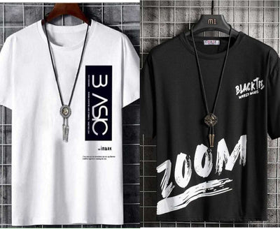 Crisp Black & White Printed Men's T-Shirt