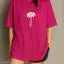 Women Printed Round Neck Cotton Blend Pink T-Shirt