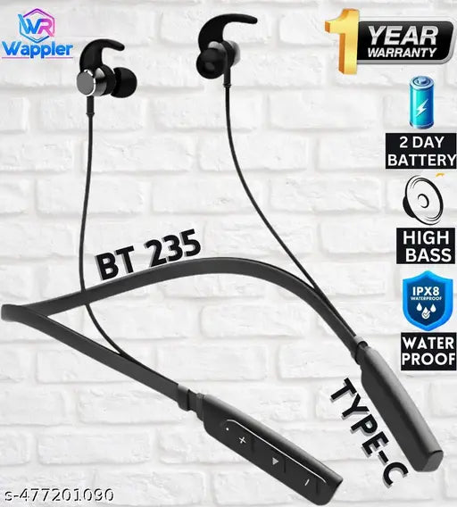 Best Bluetooth Neckband | Crystal-Clear Sound & Deep Bass | 20-Hour Battery Life with Fast Type-C Charging | Magnetic Lock Design & Stylish Metal Finish | Bluetooth Headphones Under ₹299