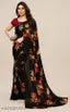 Women's Desinger Georgette Floral Printed Saree with Blouse Piece