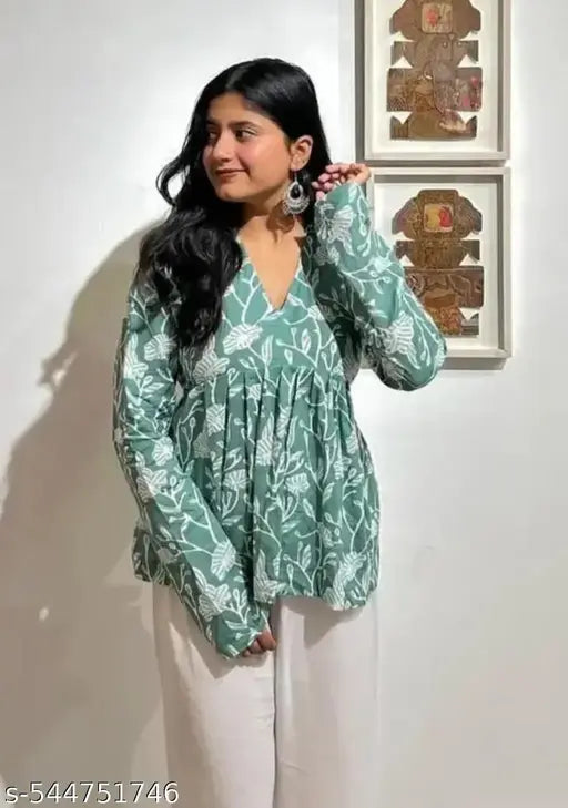 PANCHHIRAJANA CREATION Women Rayon Printed Top,Rayon Top,Festival top, Party Wear Top, Daily wear Top