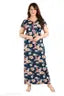 women printed nighty - nightdress -maxi- beautiful print long zip front opne nighty - nightwear