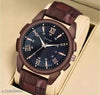 Men Brown Leather Casual Analog Watches