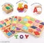 Wooden Alphabet Puzzles Numbers Count Board Blocks 3 Sets Game, Colorful ABC Lower Letters/Numbers/Shapes for Kids Toddlers Preschool Early Learning Educational Toys (Set of 3)