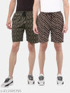 Dollar Pack of 2 All Over Print Stylish Men Bermuda With One Side Zipper
