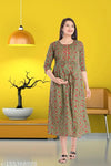 DAMSEL Women Maternity Feeding gown Kurti with zip anarkali Cotton dress/pregnent/nursing