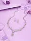 silver Plated Necklace Set With American Diamond