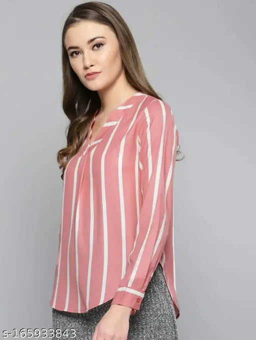 Fancy women top, Pink stripe designer top