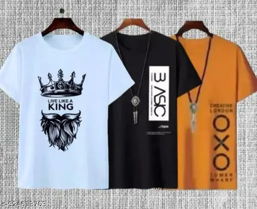 Round Neck Printed Polyester Tshirt For Men