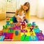 JVTS 36 Pieces Mini Puzzle Foam Mat for Kids, Interlocking Learning Alphabet and Number Mat for Kids