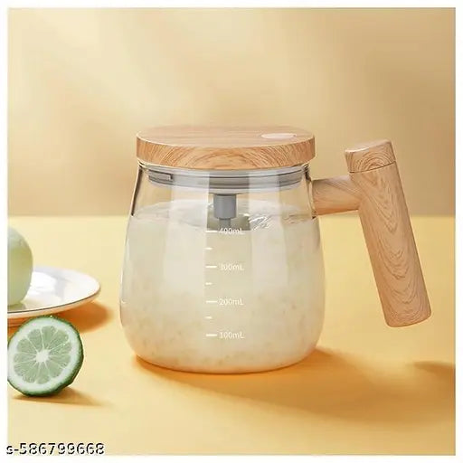 Self Stirring Mug, Electric High Speed Mixing Cup, Rechargeable Self Stirring Coffee Mug with Type C, Stirring Cup for Coffee/Milk/Protein Powder at Home/Office, Glass, 400 ML