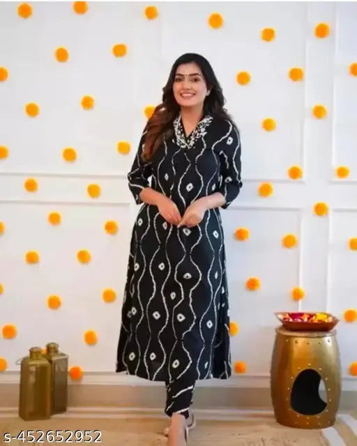 Nama black handwrok kurta set
