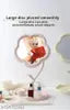 Plastic Flower-Shaped Makeup Mirror, Rotatable Makeup Mirror with Tray Table Vanity Mirror Cute Flower-Shaped Mirror for Tabletop, Bedroom, Bathroom, Living Room(Multicolour) (1), Round