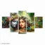 WALLSTOXX Radha Krishna Set of 5 Wall Painting For Living Room Home Decorated Office Hotel Gift Item MDF UV Textured 18 Inch X 30 Inch Painting
